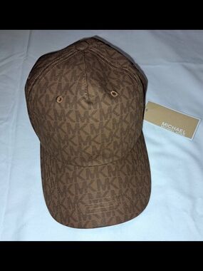 (NWT) Michael Kors Brown MK Monogram Baseball Cap